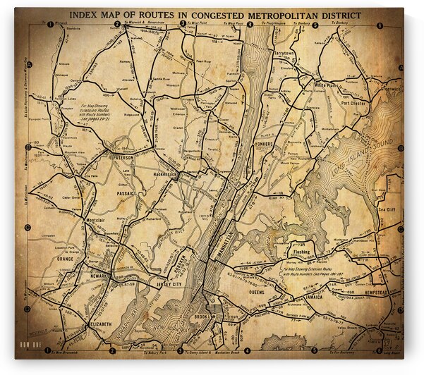 1916 nyc newark map by Row One Brand