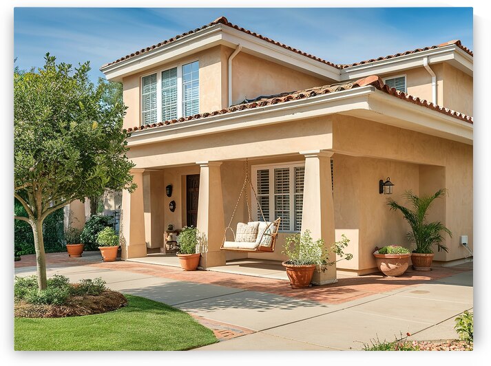 A residential house with a beige exterior by Petre Popescu