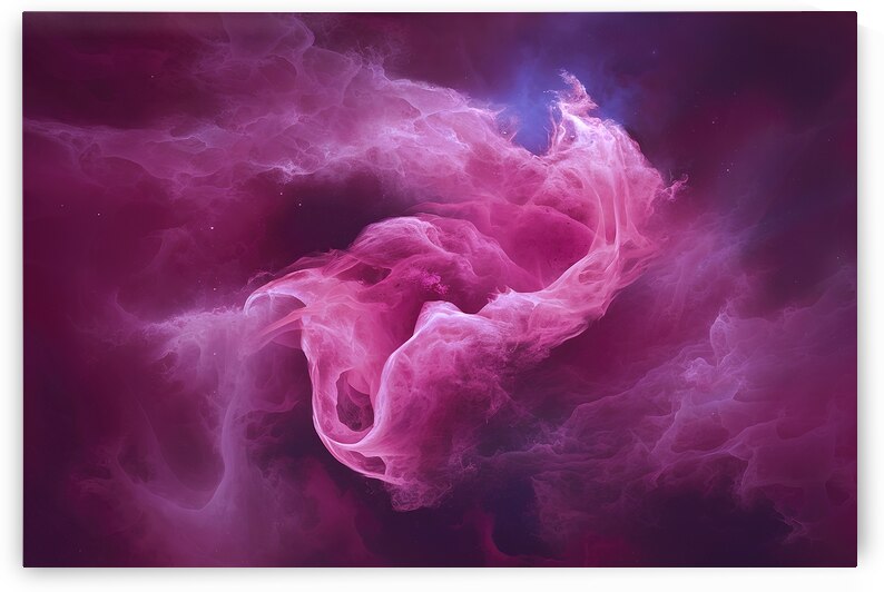 Abstract smooth unique pink nebula galaxy artwork by Violeta Popescu