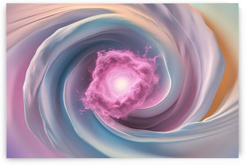 Abstract smooth unique pink nebula galaxy artwork by Violeta Popescu