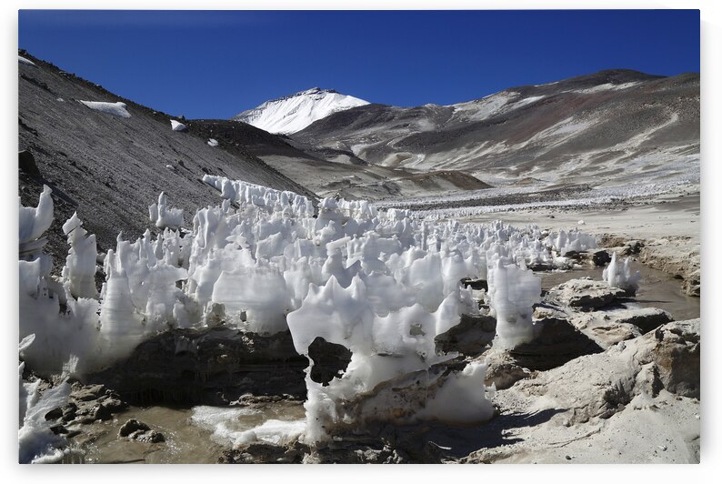 Ojos del Salado volcano and ice formations Chile by Magical Andes Photography