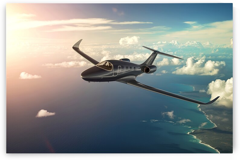 Airplane in sky background by Lucian Dragan