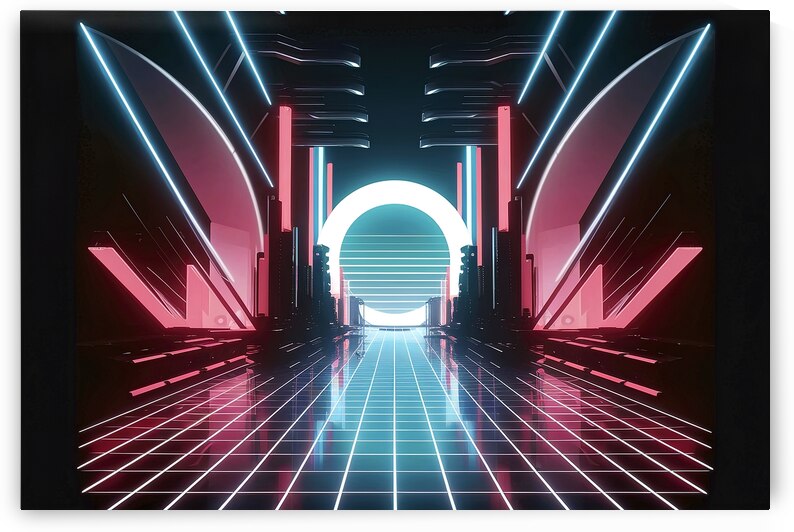 Synthwave vaporwave retrowave retro futurism cybe by Lucian Dragan