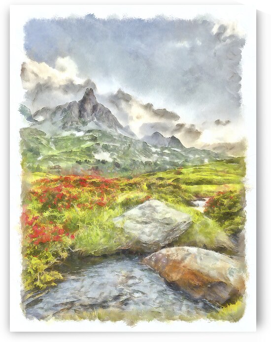 Afternoon Light in the Alps DAP Watercolor upscal by Images By Jon Evan