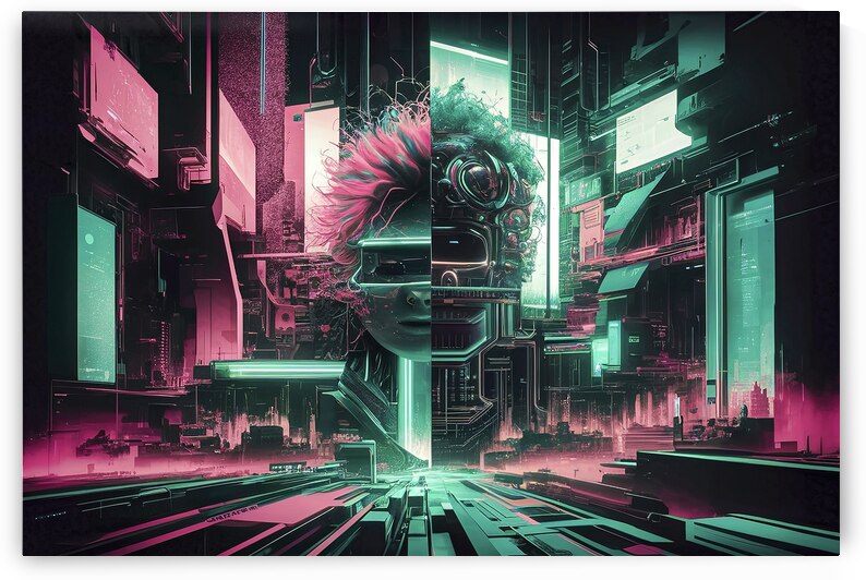 Synthwave vaporwave retrowave retro futurism cybe by Emilian Covaci