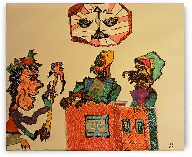 20240818 214648 Cross examination with physical evidence by Lawrence Silver Art