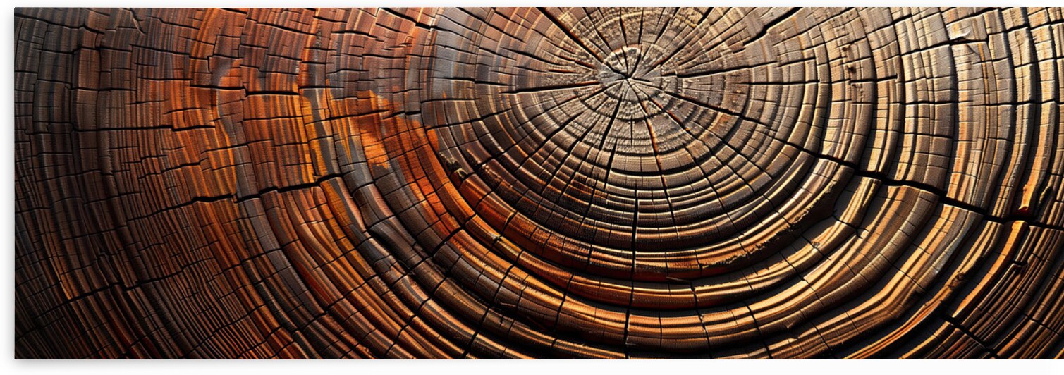 Wood Tree Rings Wall Art Print by New York Art Studio