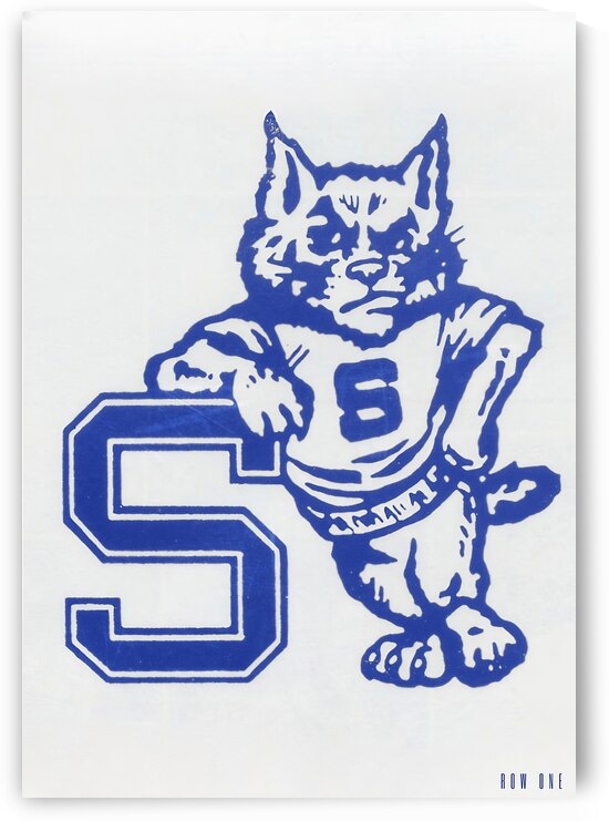 1980s Suffield Connecticut Wildcat Art by Row One Brand