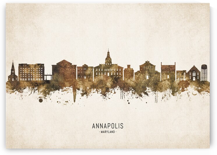Annapolis Maryland Cityscape Vintage by Towseef Dar