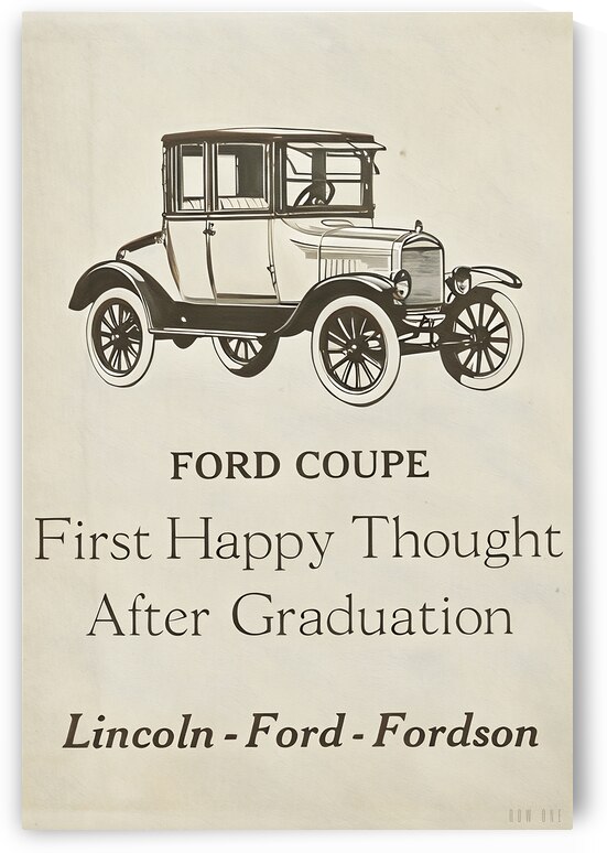 1920s ford coupe ad by Row One Brand