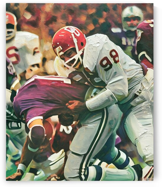 Lucious Selmon OU Football Painting by Row One Brand