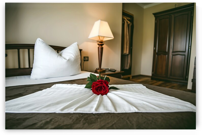A photo of a bedroom interior with a white pillow by Mihai Pulca