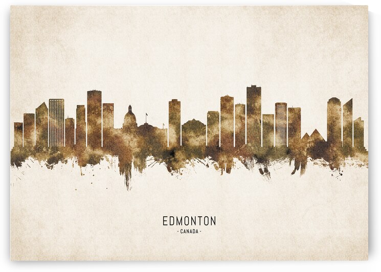 Edmonton Canada Cityscape Vintage by Towseef Dar