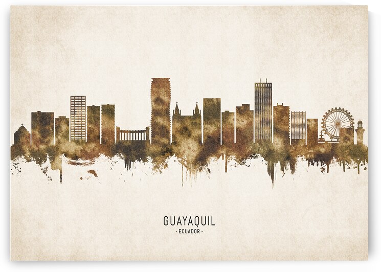 Guayaquil Ecuador Cityscape Vintage by Towseef Dar
