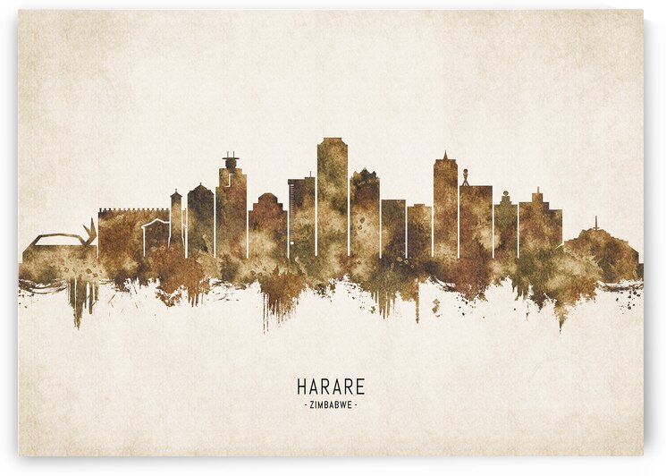 Harare Zimbabwe Cityscape Vintage by Towseef Dar