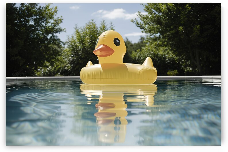 A delightful image of a bright yellow inflatable by Raluca Ciobanu