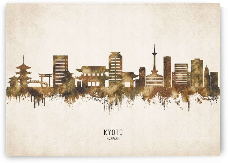 Kyoto Japan Cityscape Vintage by Towseef Dar
