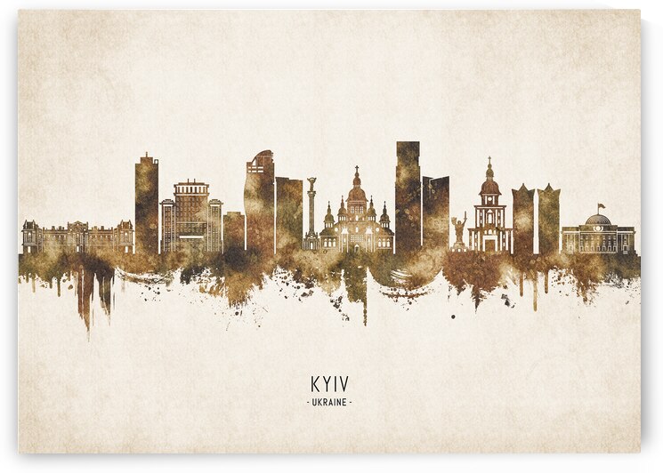 Kyiv Ukraine Cityscape Vintage by Towseef Dar