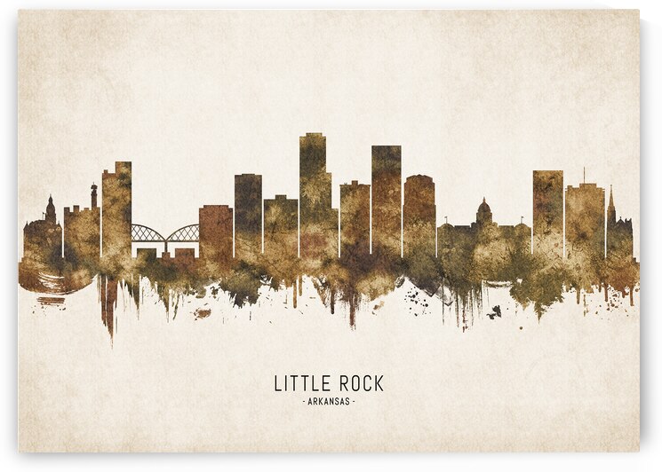Little Rock Cityscape Vintage by Towseef Dar