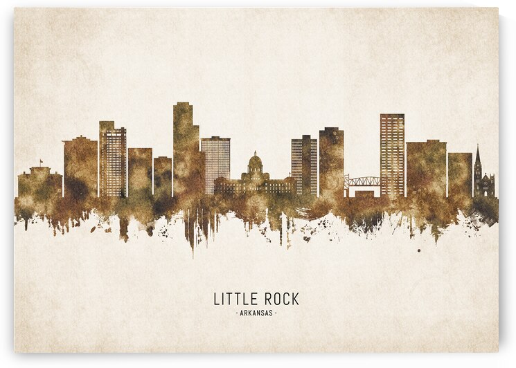 Little Rock Arkansas Cityscape Vintage by Towseef Dar