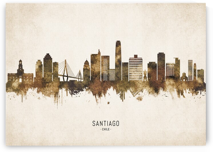Santiago Chile Cityscape Vintage by Towseef Dar