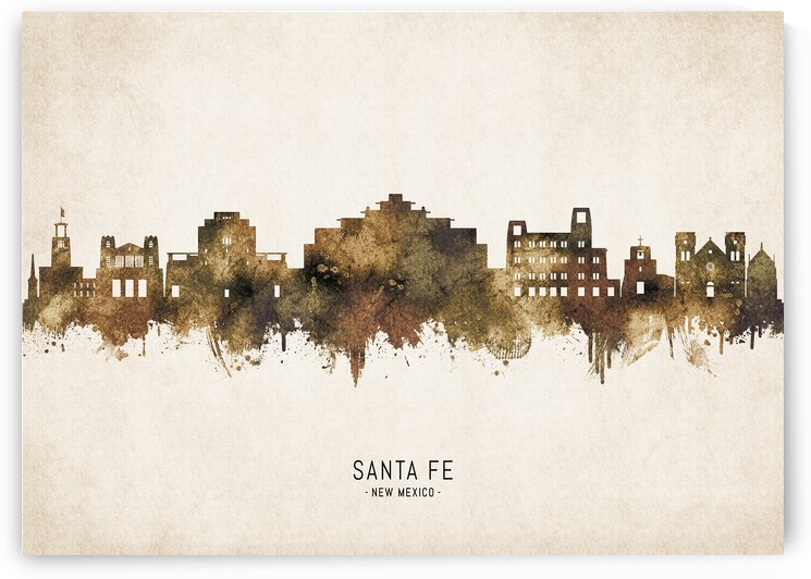 Santa Fe New Mexico Cityscape Vintage by Towseef Dar