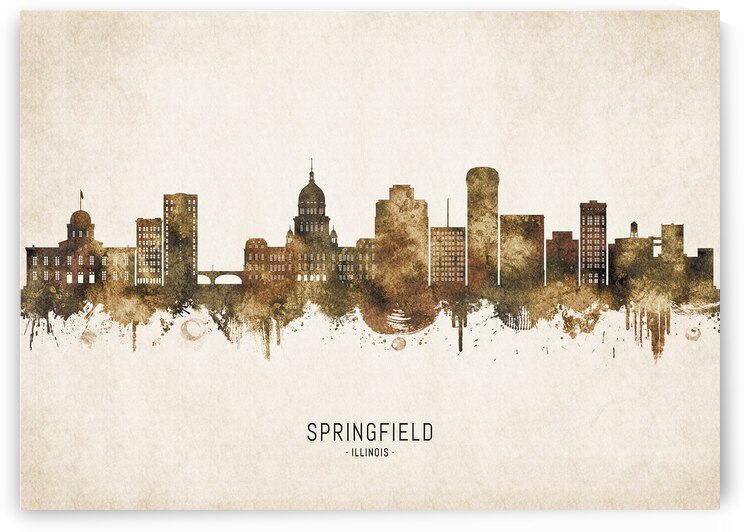 Springfield Illinois Cityscape Vintage by Towseef Dar