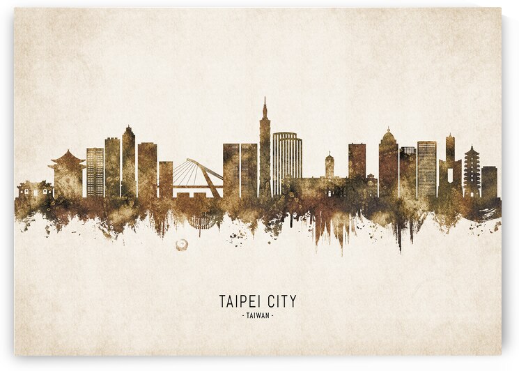 Taipei Taiwan Cityscape Vintage by Towseef Dar