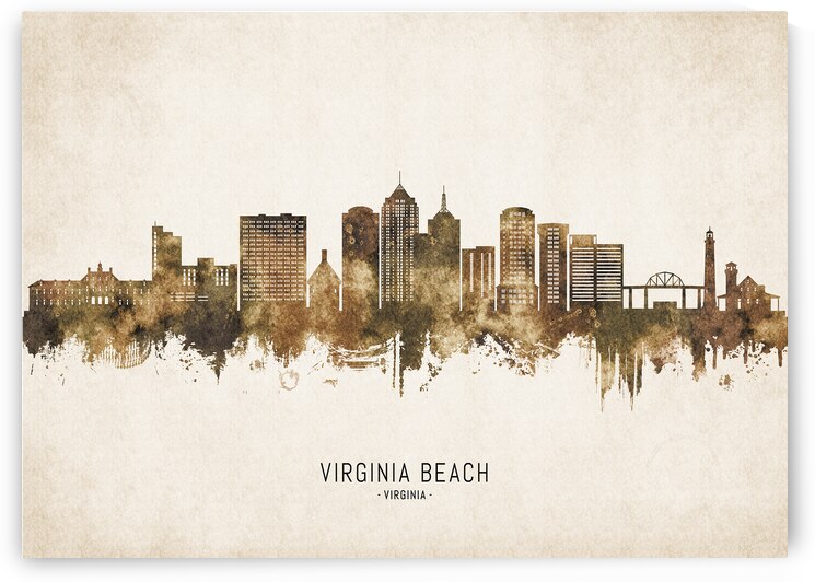 Virginia Beach Virginia Cityscape Vintage by Towseef Dar