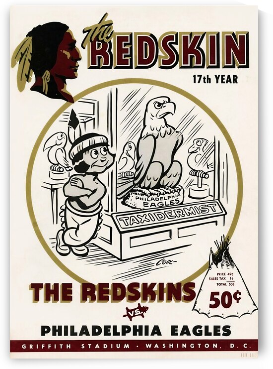 1953 Washington Redskins Eagles Cover Art by Row One Brand