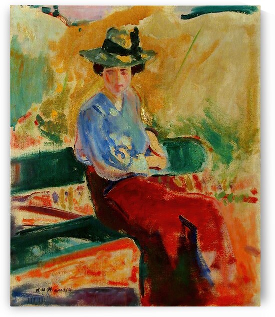 Figure on Bench c. 1908  by Row One Brand