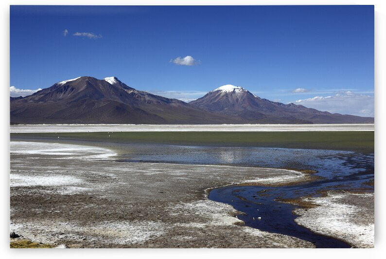 Salar de Surire and distant volcanos Chile by Magical Andes Photography