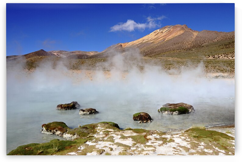 Morning vapours Polloquere springs Chile by Magical Andes Photography