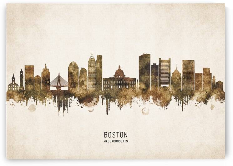 Boston Massachusetts Cityscape Vintage by Towseef Dar