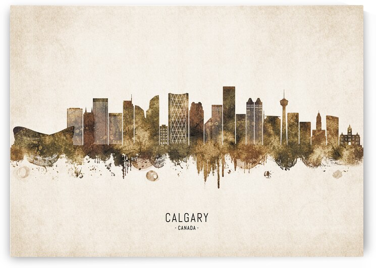 Calgary Canada Cityscape Vintage by Towseef Dar