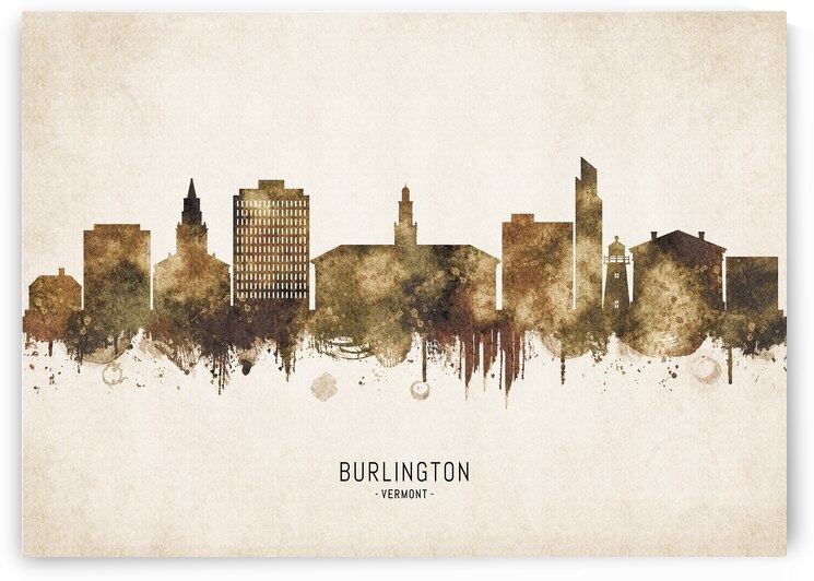 Burlington Vermont Cityscape Vintage by Towseef Dar