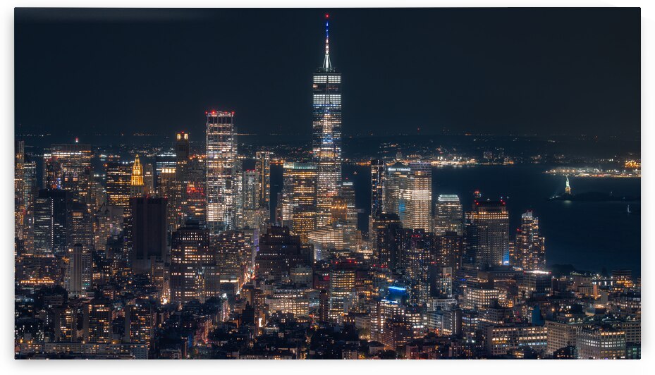 New York City Nightscape | Illuminated Manhattan from Above by Dutch Photographer