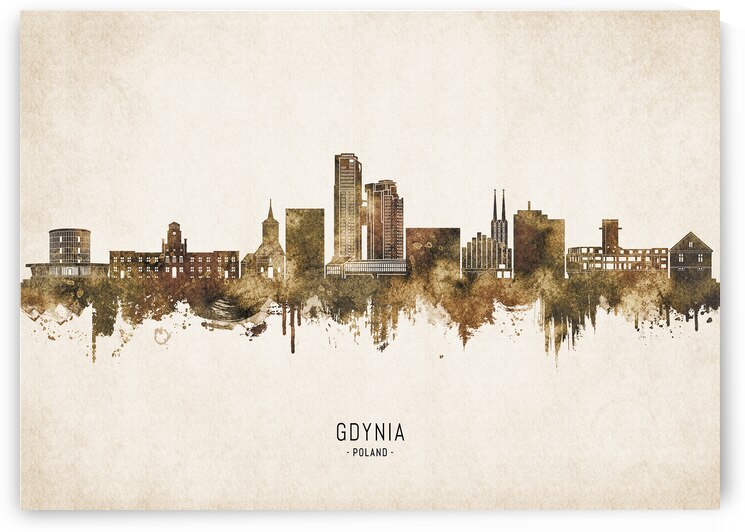 Gdynia Poland Cityscape Vintage by Towseef Dar