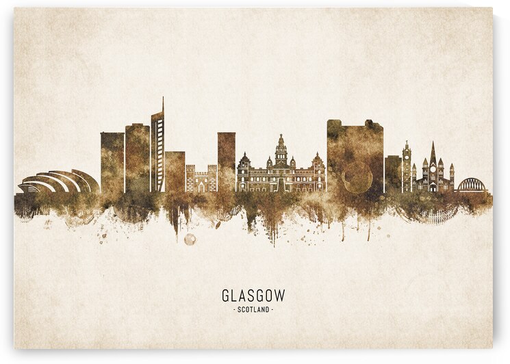 Glasgow Scotland Cityscape Vintage by Towseef Dar