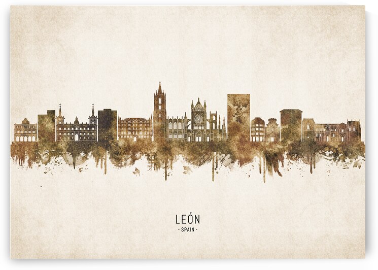 Leon Spain Cityscape Vintage by Towseef Dar