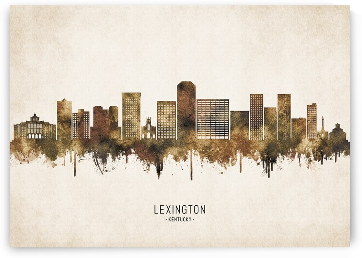 Lexington Kentucky Cityscape Vintage by Towseef Dar