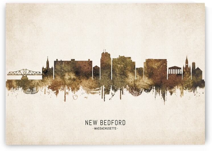 New Bedford Massachusetts Cityscape Vintage by Towseef Dar