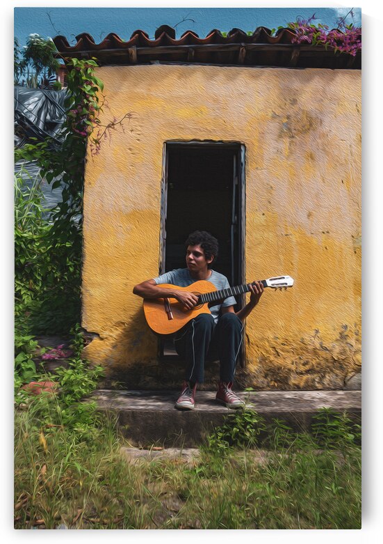 brazilian kid on a guitar by Chaaya Moghrabi