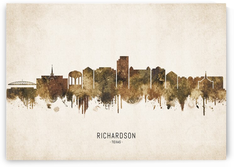 Richardson Texas Cityscape Vintage by Towseef Dar