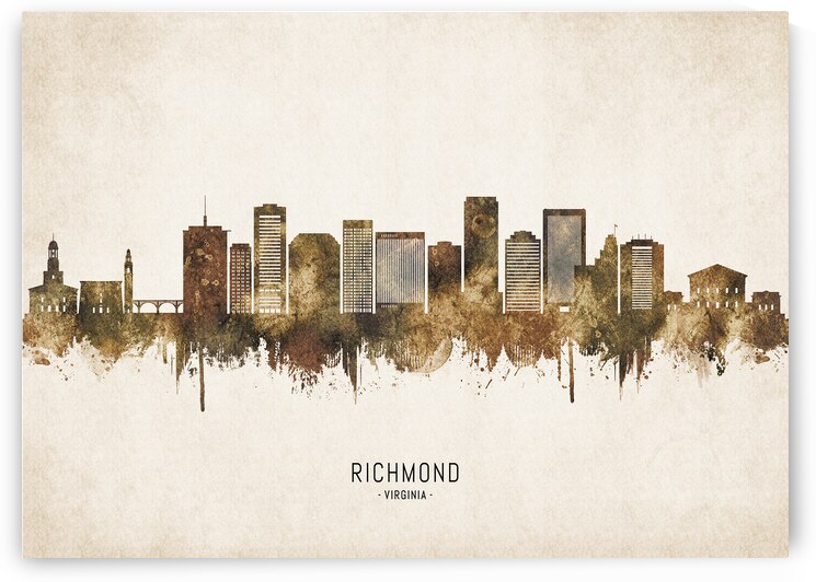 Richmond Virginia Cityscape Vintage by Towseef Dar