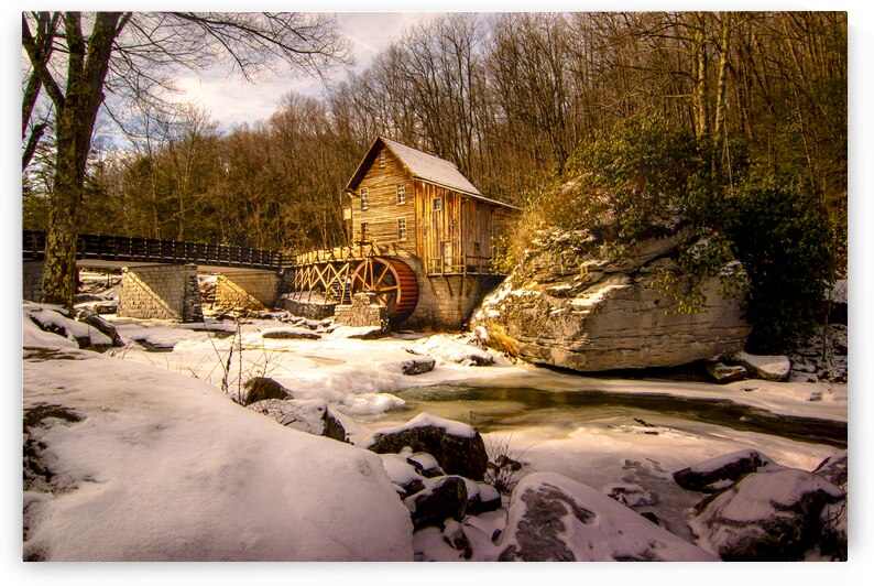 Winter Dressed Glade Creek Mill by Norma Brandsberg Photography