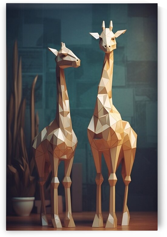 Giraffe Low Poly Art Wall Decor  by bytecreative