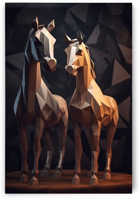 HORSE LOW POLY ART DIGITAL PRINTS & WALL DECOR  by bytecreative