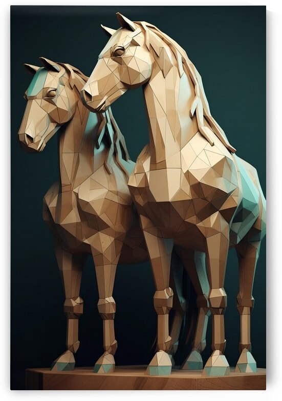 HORSE LOW POLY ART WALL DECOR  by bytecreative