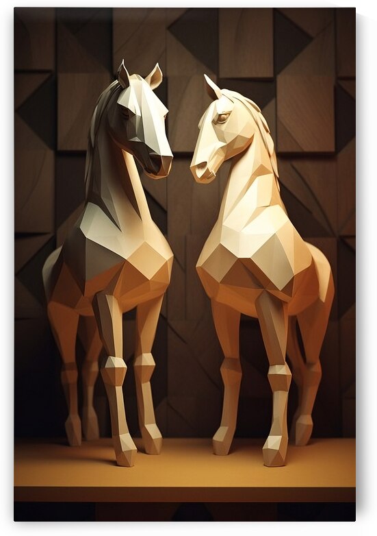 HORSE LOW POLY ART WALL DECOR  by bytecreative